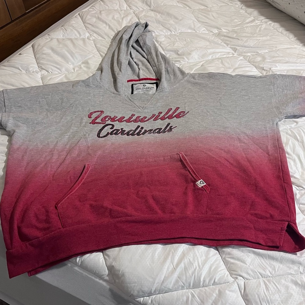 Ombré University of Louisville Women's Gray and Red sweatshirt